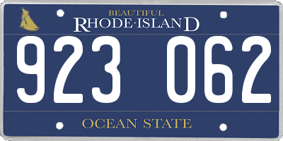 RI license plate 923062