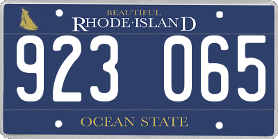 RI license plate 923065