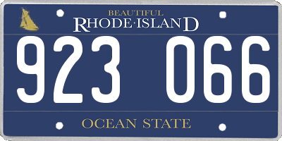 RI license plate 923066