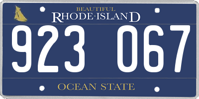 RI license plate 923067