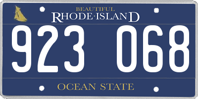 RI license plate 923068