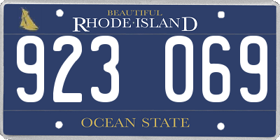 RI license plate 923069