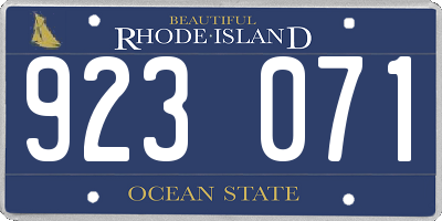 RI license plate 923071