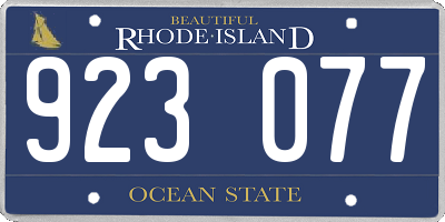 RI license plate 923077