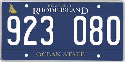RI license plate 923080