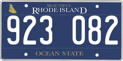 RI license plate 923082