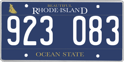 RI license plate 923083