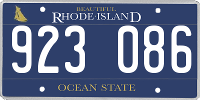 RI license plate 923086