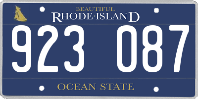 RI license plate 923087