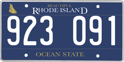 RI license plate 923091