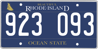 RI license plate 923093