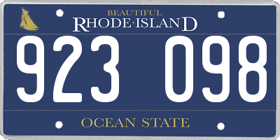 RI license plate 923098