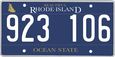 RI license plate 923106