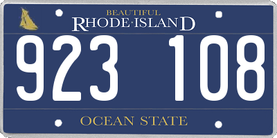 RI license plate 923108