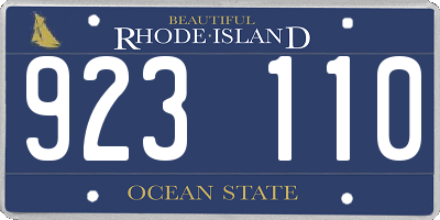 RI license plate 923110
