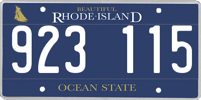 RI license plate 923115