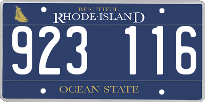 RI license plate 923116