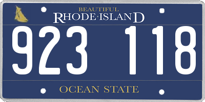 RI license plate 923118