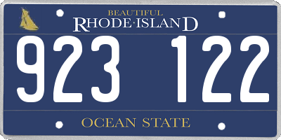 RI license plate 923122