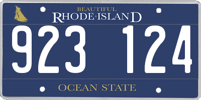 RI license plate 923124