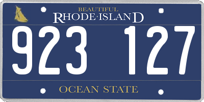 RI license plate 923127