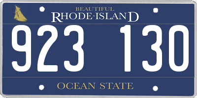 RI license plate 923130
