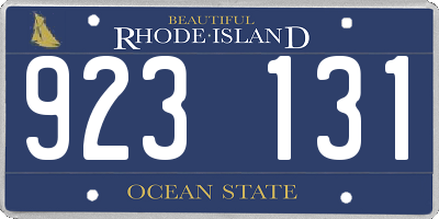 RI license plate 923131