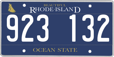 RI license plate 923132