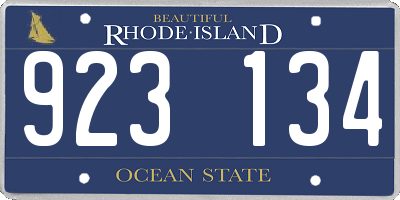 RI license plate 923134