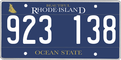 RI license plate 923138
