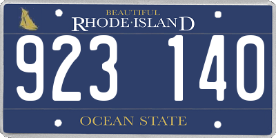 RI license plate 923140