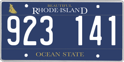 RI license plate 923141