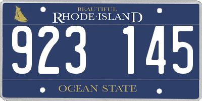 RI license plate 923145