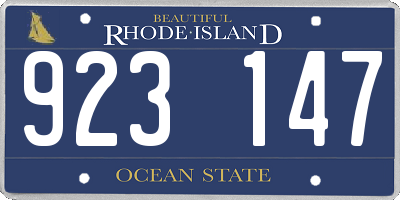 RI license plate 923147