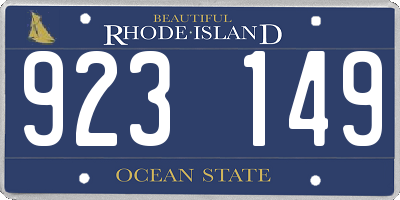 RI license plate 923149