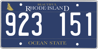 RI license plate 923151