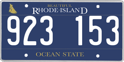 RI license plate 923153