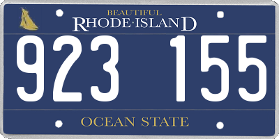 RI license plate 923155