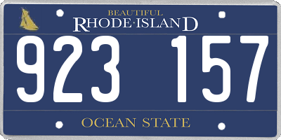 RI license plate 923157