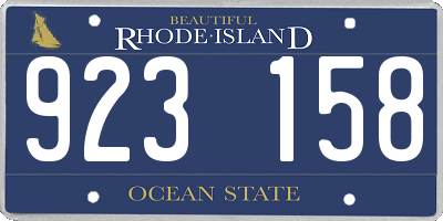 RI license plate 923158