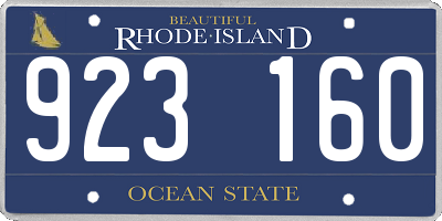 RI license plate 923160