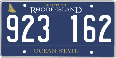 RI license plate 923162