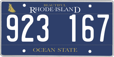 RI license plate 923167