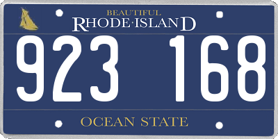 RI license plate 923168