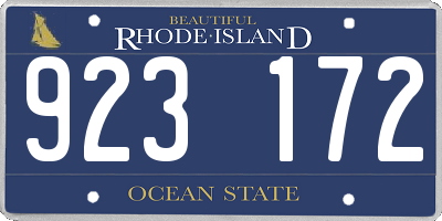 RI license plate 923172