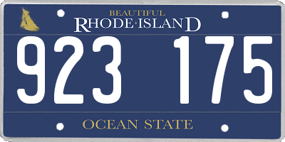 RI license plate 923175