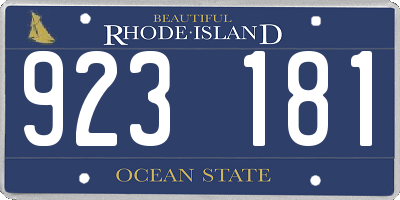 RI license plate 923181