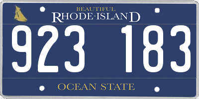 RI license plate 923183