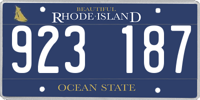 RI license plate 923187