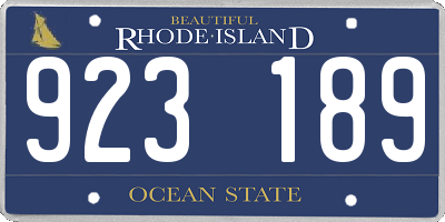 RI license plate 923189